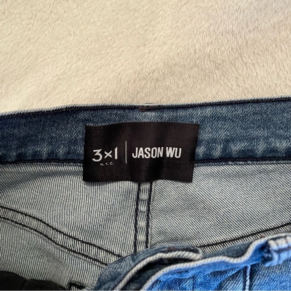 3x1 x Jason Wu W4 Jeans denim USA paneled straight high rise - Picture 7 of 11